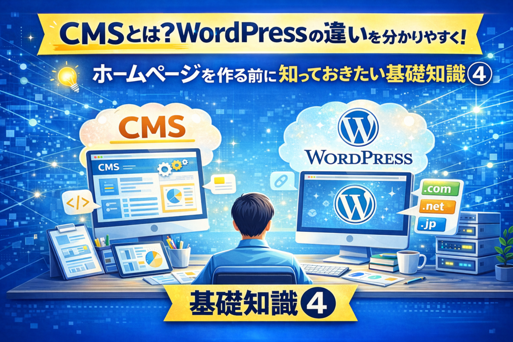 CMSとは？WordPressとの違いを分かりやすく解説！ホームページを作る前に知っておきたい基礎知識④