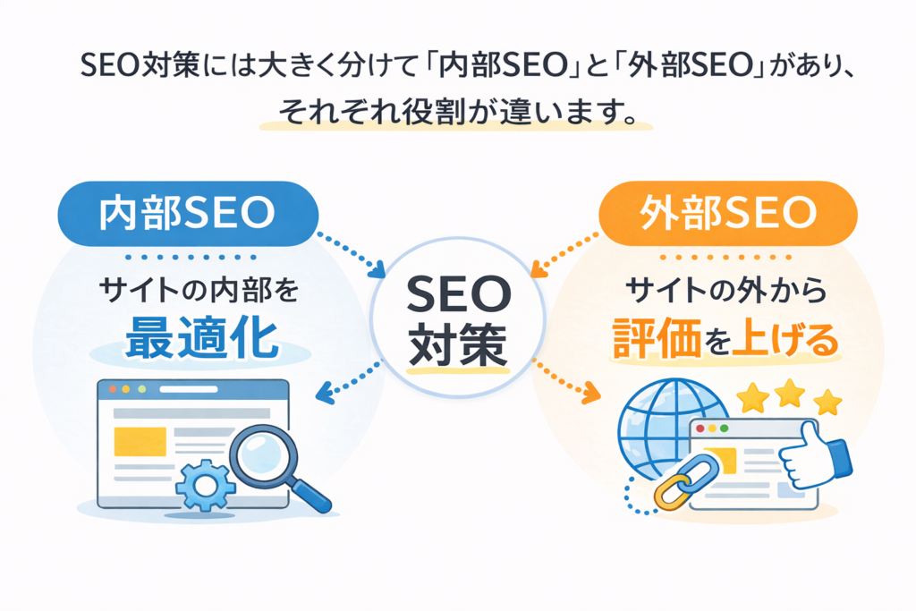 「内部SEO」と「外部SEO」の違い