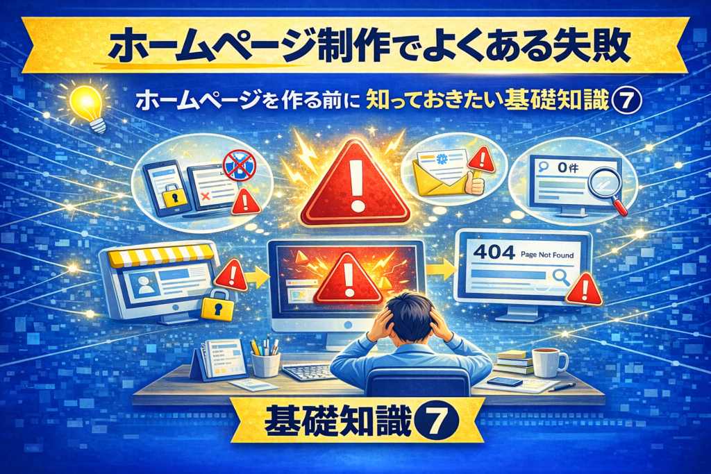 ホームページ制作でよくある失敗 | ホームページを作る前に知っておきたい基礎知識⑦