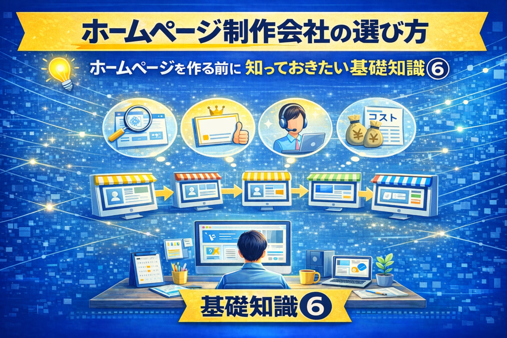 ホームページ制作会社の選び方 | ホームページを作る前に知っておきたい基礎知識⑥