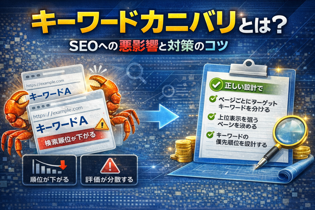 キーワードカニバリとは？SEOへの悪影響と対策のコツ