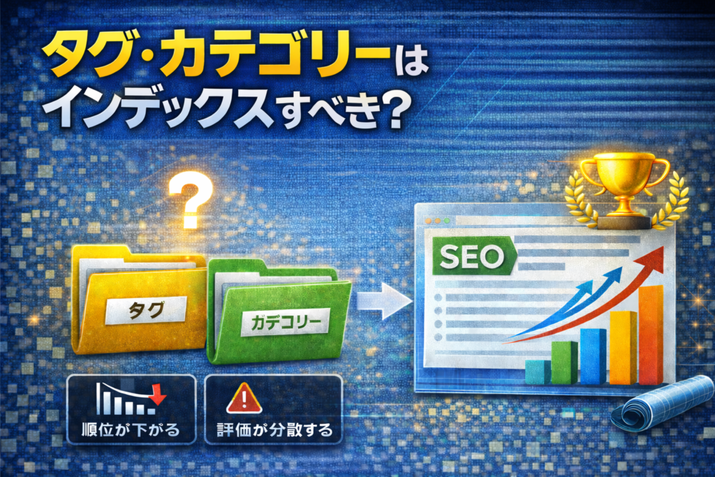 タグ・カテゴリーはインデックスすべき？SEO評価向上の設計術！