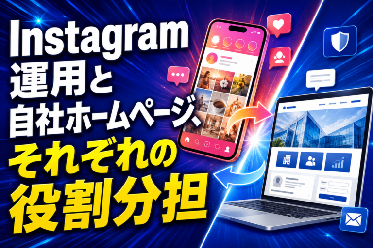 Instagram運用と自社ホームページ、それぞれの役割分担