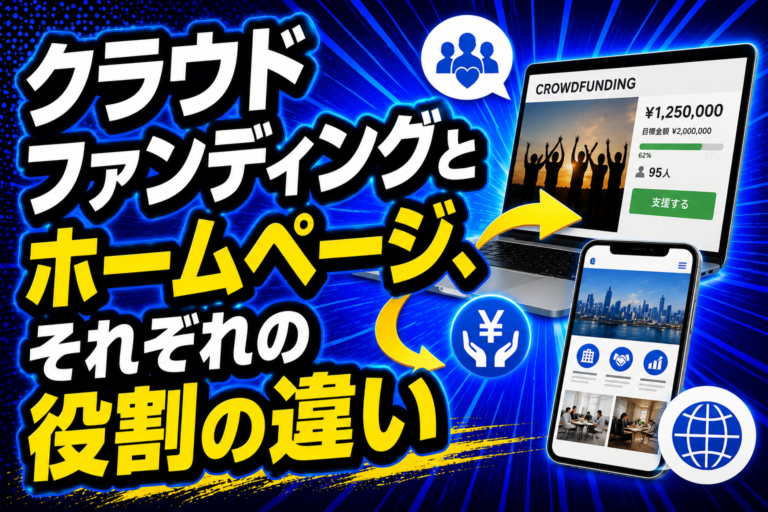 クラウドファンディングとホームページ、それぞれの役割の違い