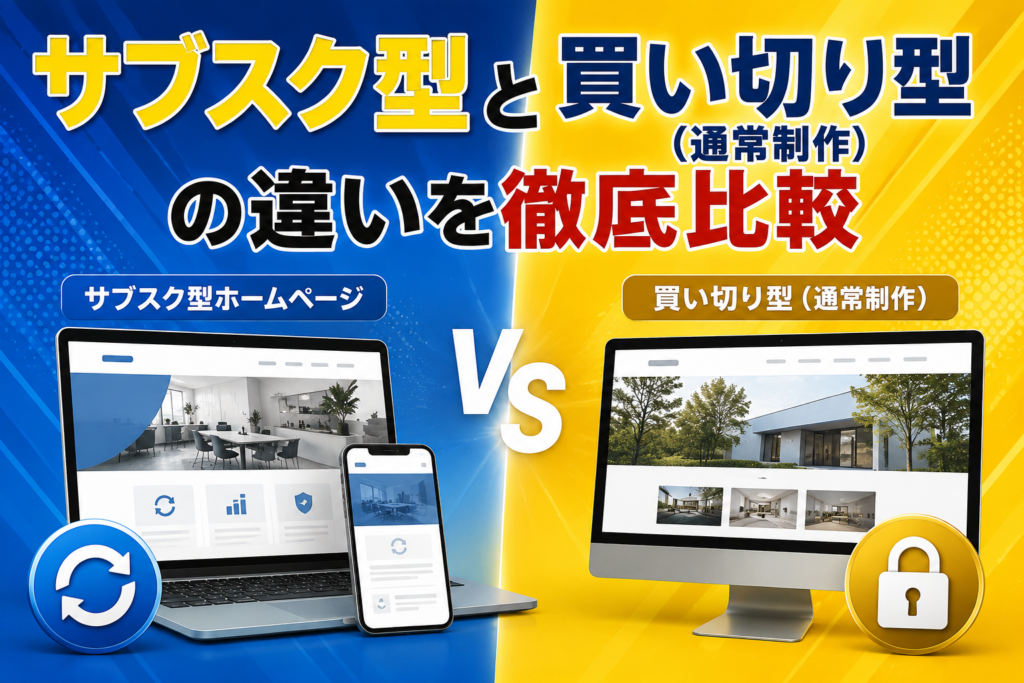 サブスク型ホームページと買い切り型（通常制作）の違いを徹底比較