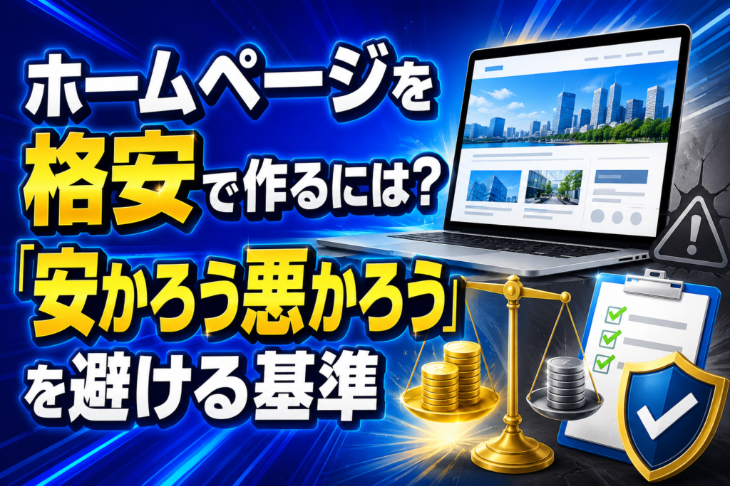 ホームページを格安で作るには？「安かろう悪かろう」を避ける基準