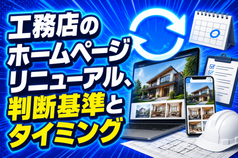 工務店のホームページリニューアル、判断基準とタイミング