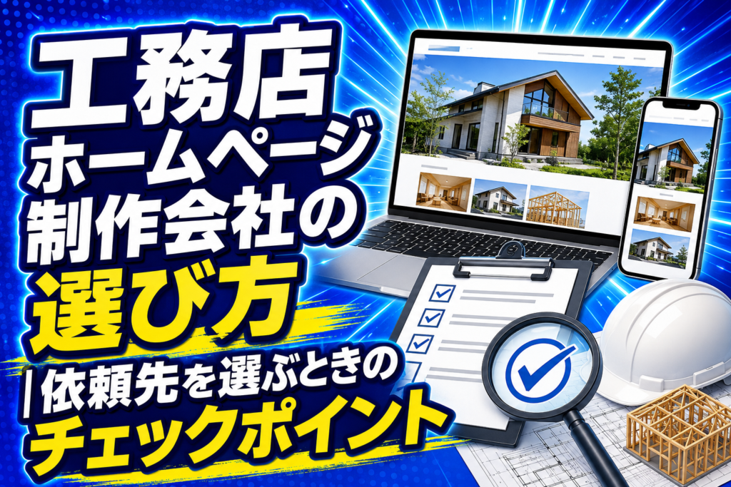工務店ホームページ制作会社の選び方｜依頼先を選ぶときのチェックポイント