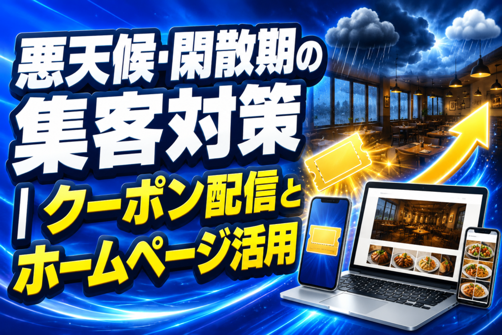 悪天候・閑散期の集客対策｜クーポン配信とホームページ活用