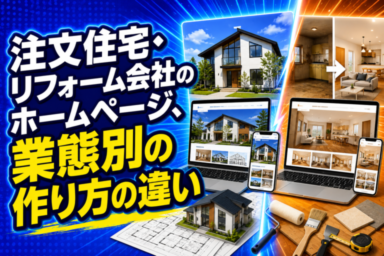注文住宅・リフォーム会社のホームページ、業態別の作り方の違い