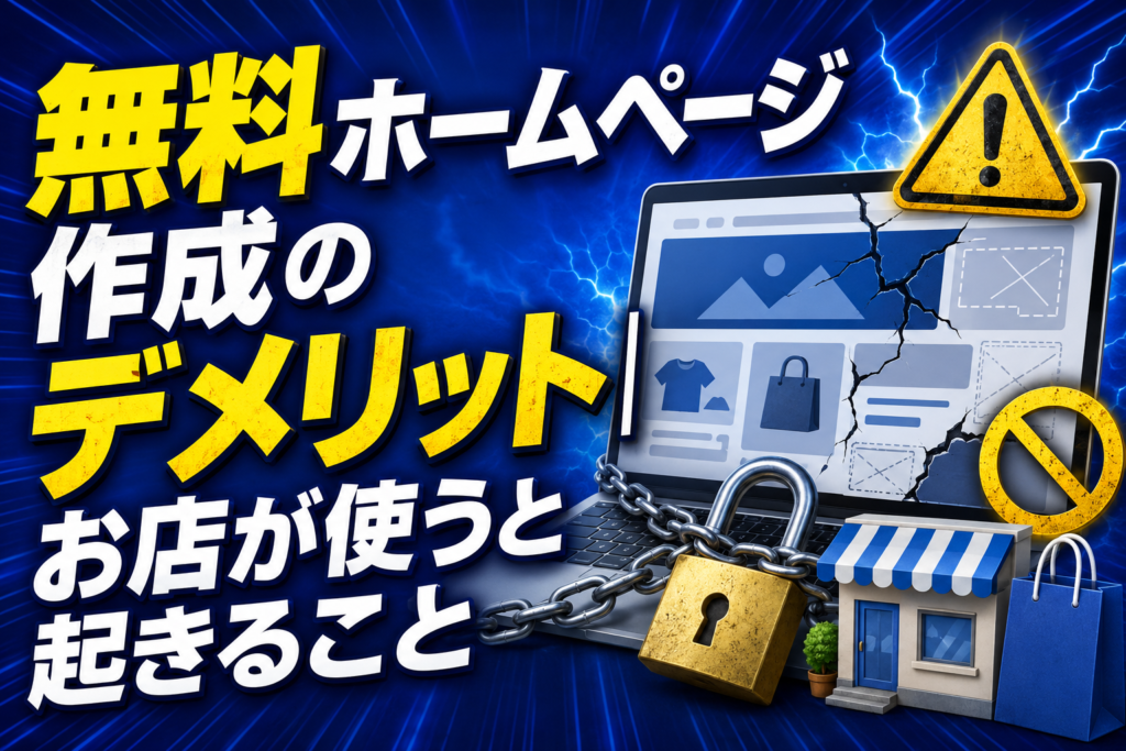無料ホームページ作成のデメリット｜お店が使うと起きること
