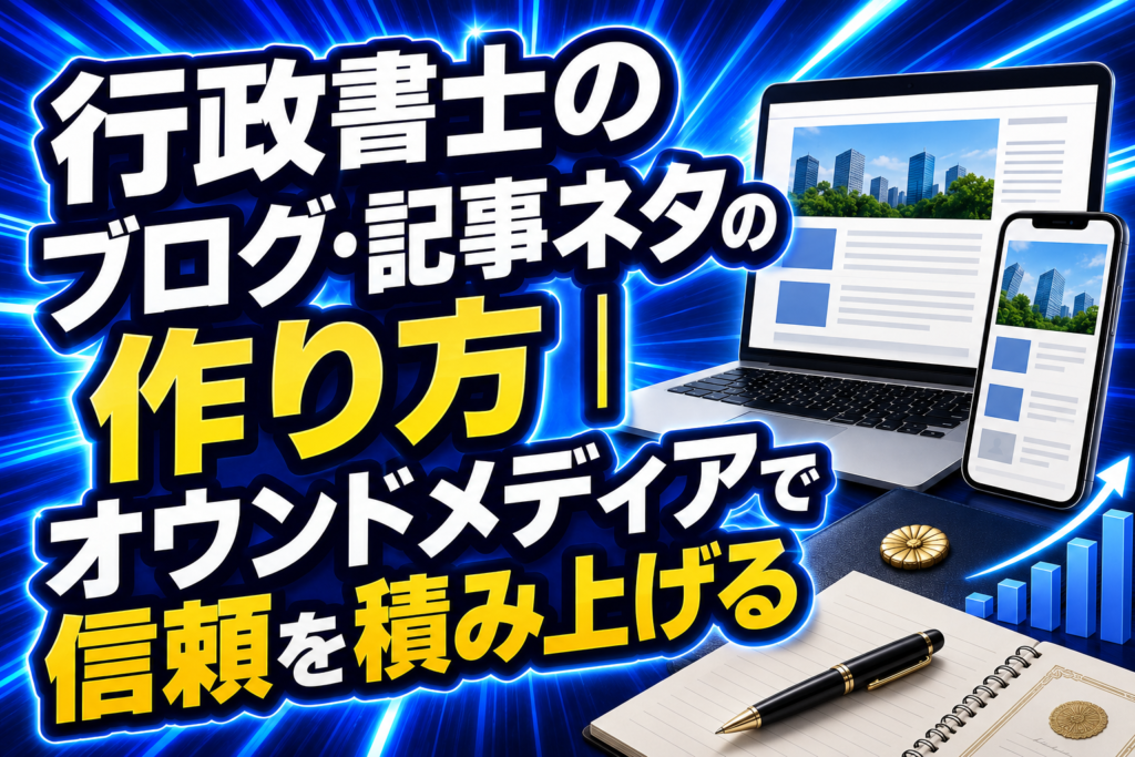 行政書士のブログ・記事ネタの作り方｜オウンドメディアで信頼を積み上げる