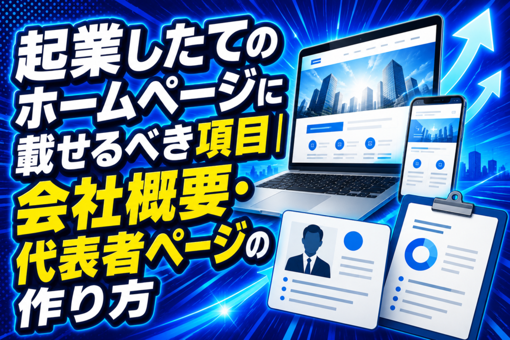 起業したてのホームページに載せるべき項目｜会社概要・代表者ページの作り方