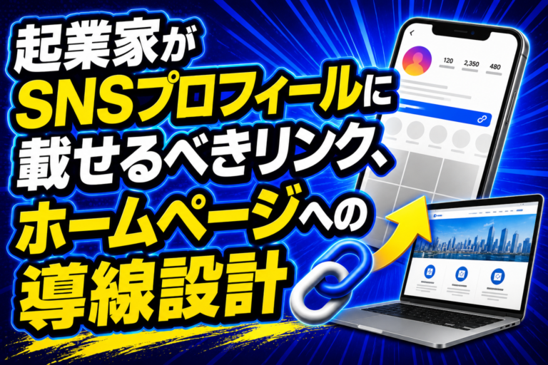 起業家がSNSプロフィールに載せるべきリンク、ホームページへの導線設計